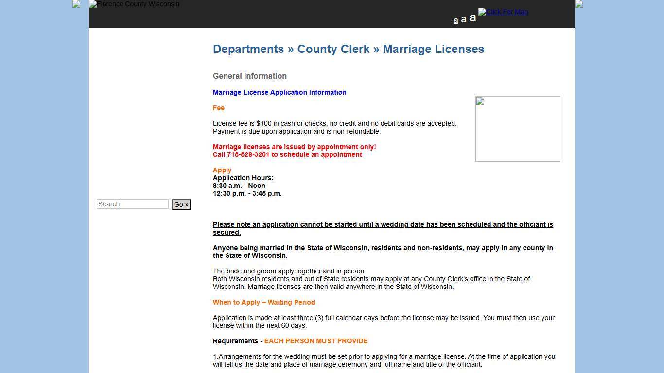 Florence County Government Departments » County Clerk » Marriage Licenses