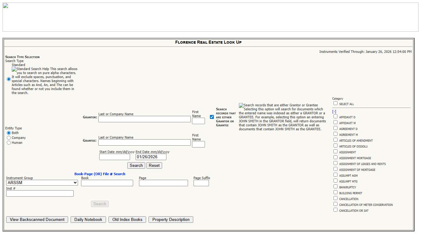 Florence County Search Deeds